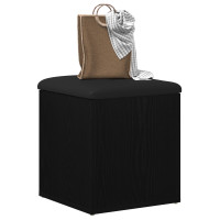 Produktbild för Förvaringsbänk Svart Ek 42 x 42 x 45 cm Konstruerat trä