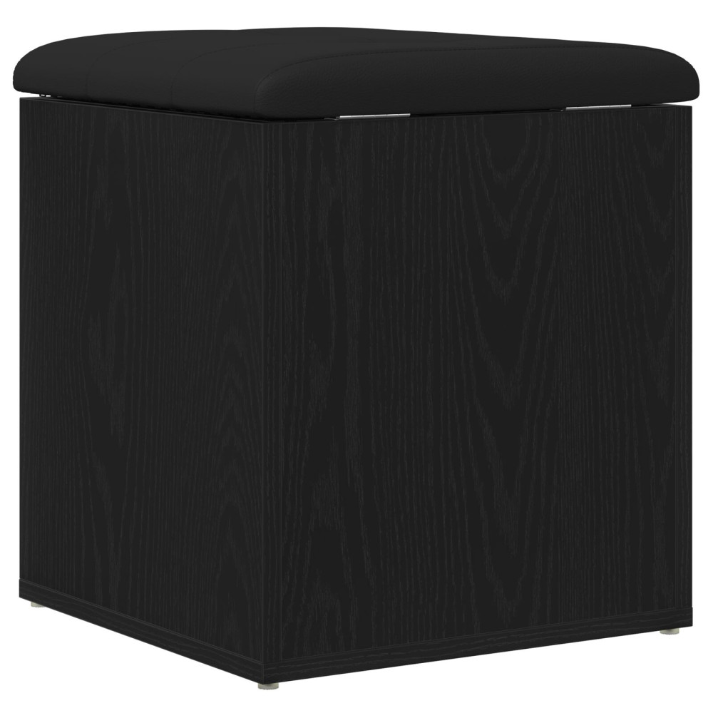Produktbild för Förvaringsbänk Svart Ek 42 x 42 x 45 cm Konstruerat trä
