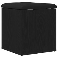 Produktbild för Förvaringsbänk Svart Ek 42 x 42 x 45 cm Konstruerat trä