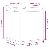 Produktbild för Förvaringsbänk Svart Ek 42 x 42 x 45 cm Konstruerat trä