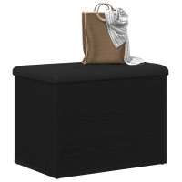 Produktbild för Förvaringsbänk Svart ek 62 x 42 x 45 cm Konstruerat trä