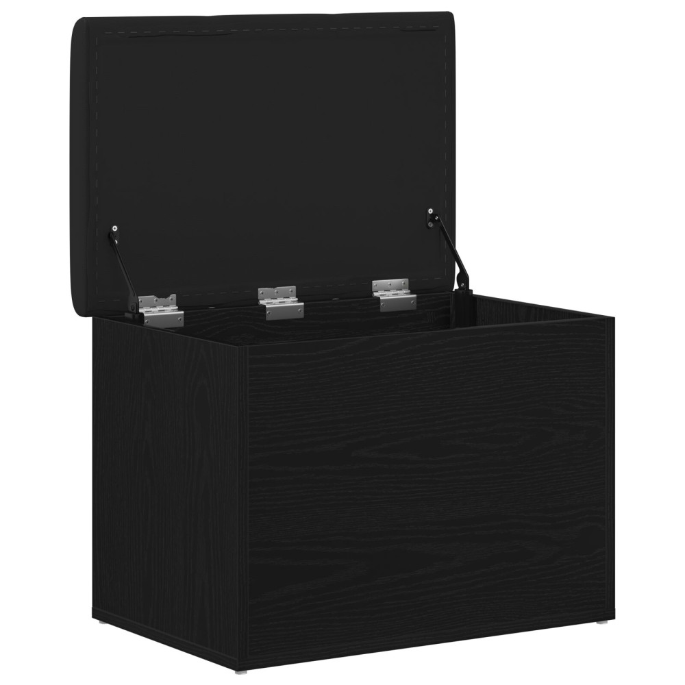 Produktbild för Förvaringsbänk Svart ek 62 x 42 x 45 cm Konstruerat trä