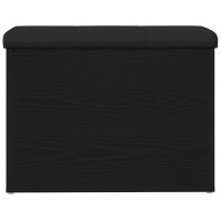 Produktbild för Förvaringsbänk Svart ek 62 x 42 x 45 cm Konstruerat trä