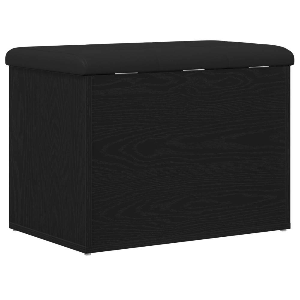 Produktbild för Förvaringsbänk Svart ek 62 x 42 x 45 cm Konstruerat trä