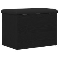 Produktbild för Förvaringsbänk Svart ek 62 x 42 x 45 cm Konstruerat trä