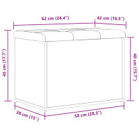 Produktbild för Förvaringsbänk Svart ek 62 x 42 x 45 cm Konstruerat trä