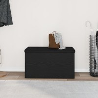 Produktbild för Förvaringsbänk Svart Ek 82 x 42 x 45 cm Konstruerat trä