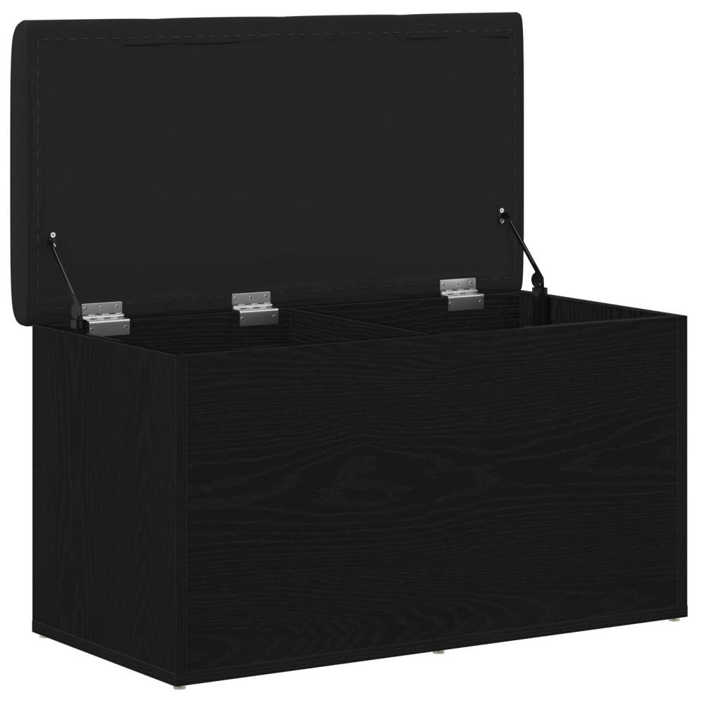 Produktbild för Förvaringsbänk Svart Ek 82 x 42 x 45 cm Konstruerat trä