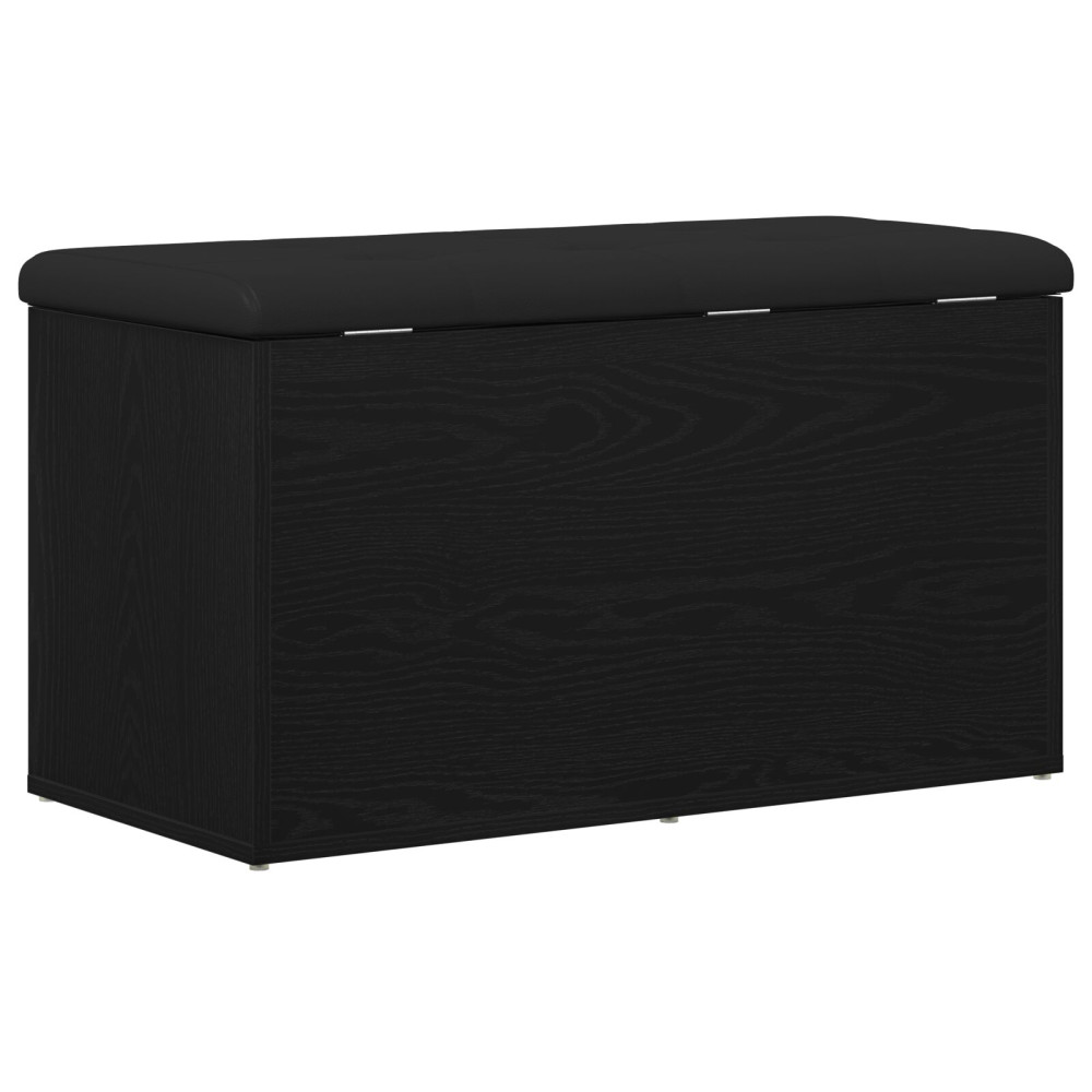 Produktbild för Förvaringsbänk Svart Ek 82 x 42 x 45 cm Konstruerat trä