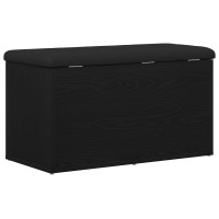 Produktbild för Förvaringsbänk Svart Ek 82 x 42 x 45 cm Konstruerat trä