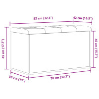 Produktbild för Förvaringsbänk Svart Ek 82 x 42 x 45 cm Konstruerat trä