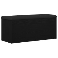 Produktbild för Förvaringsbänk Svart ek 102 x 42 x 45 cm Konstruerat trä