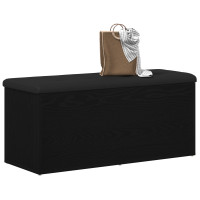 Produktbild för Förvaringsbänk Svart ek 102 x 42 x 45 cm Konstruerat trä