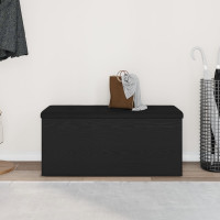 Produktbild för Förvaringsbänk Svart ek 102 x 42 x 45 cm Konstruerat trä