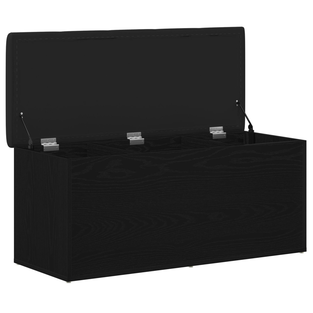 Produktbild för Förvaringsbänk Svart ek 102 x 42 x 45 cm Konstruerat trä