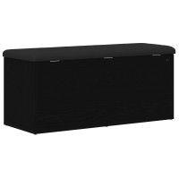 Produktbild för Förvaringsbänk Svart ek 102 x 42 x 45 cm Konstruerat trä