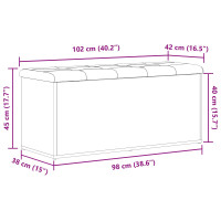 Produktbild för Förvaringsbänk Svart ek 102 x 42 x 45 cm Konstruerat trä