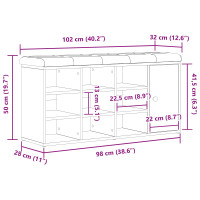 Produktbild för Förvaringsbänk Svart Ek 102 x 32 x 50 cm Konstruerat trä