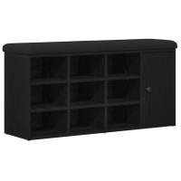 Produktbild för Förvaringsbänk Svart Ek 102 x 32 x 50 cm Konstruerat trä