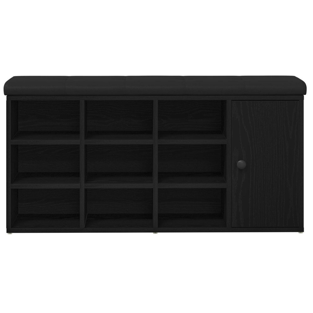 Produktbild för Förvaringsbänk Svart Ek 102 x 32 x 50 cm Konstruerat trä