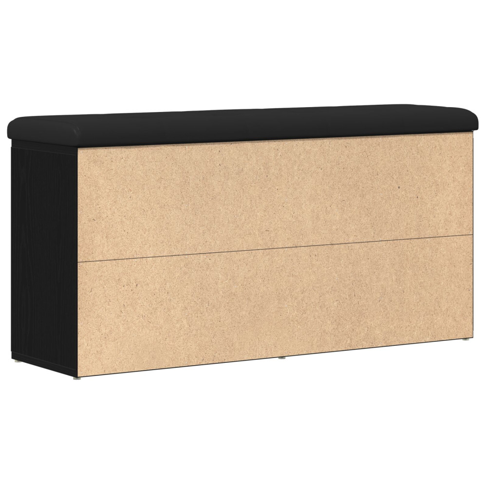 Produktbild för Förvaringsbänk Svart Ek 102 x 32 x 50 cm Konstruerat trä