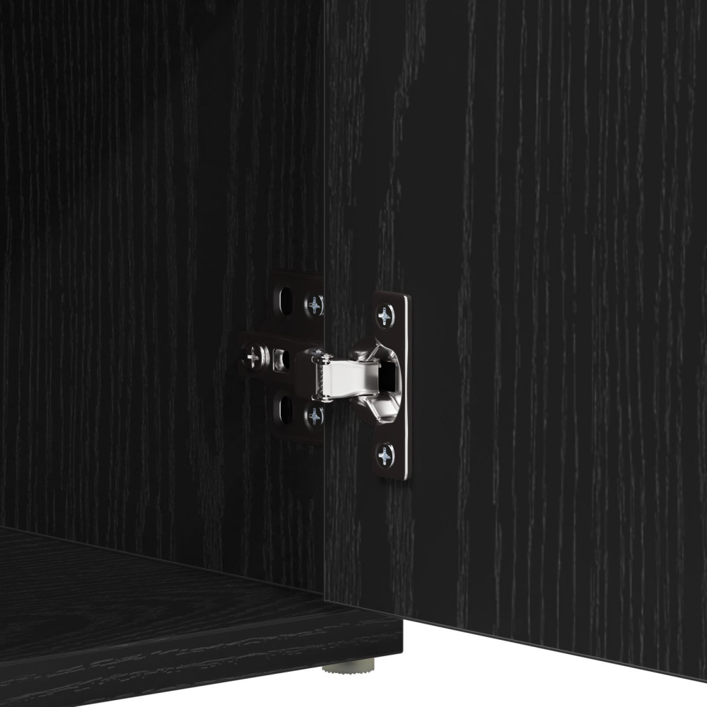 Produktbild för Förvaringsbänk Svart Ek 102 x 32 x 50 cm Konstruerat trä