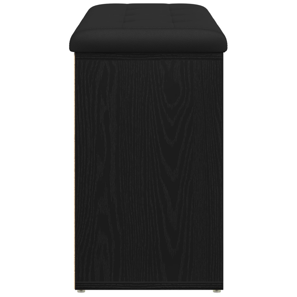 Produktbild för Skobänk med hylla Svart 82 x 32 x 50 cm Konstruerat trä