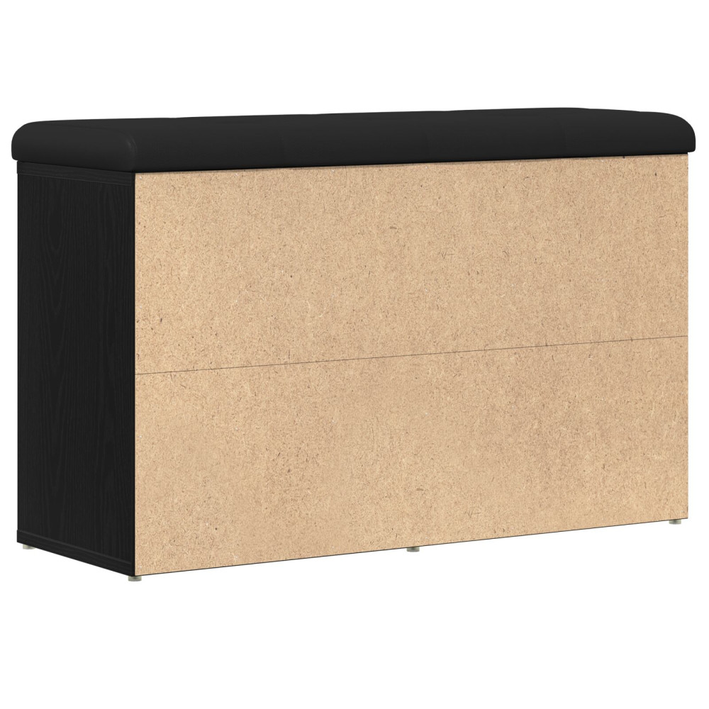 Produktbild för Skobänk med hylla Svart 82 x 32 x 50 cm Konstruerat trä
