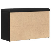 Produktbild för Skobänk med hylla Svart 82 x 32 x 50 cm Konstruerat trä