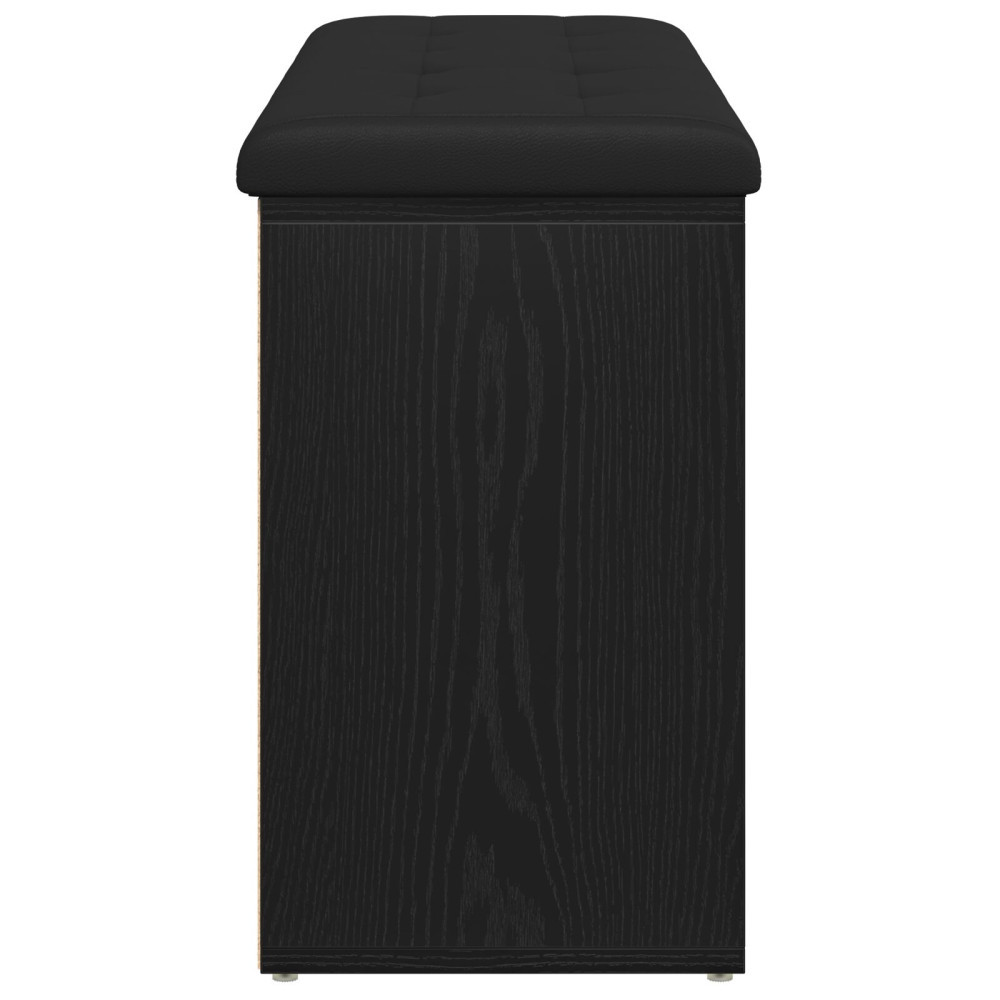 Produktbild för Skobänk med hylla Svart Ek 102 x 32 x 50 cm Konstruerat trä