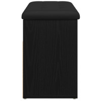 Produktbild för Skobänk med hylla Svart 80 x 30 x 45 cm Konstruerat trä