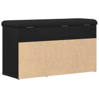 Produktbild för Skobänk med hylla Svart 80 x 30 x 45 cm Konstruerat trä