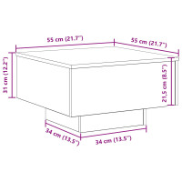 Produktbild för Kaffeebord Artisan Ek 55 x 55 x 31 cm