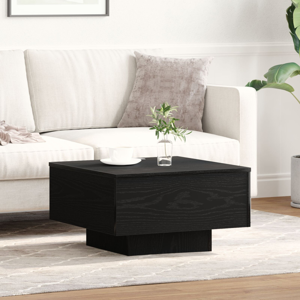 Produktbild för Kaffeebord Svart Ek 55 x 55 x 31 cm