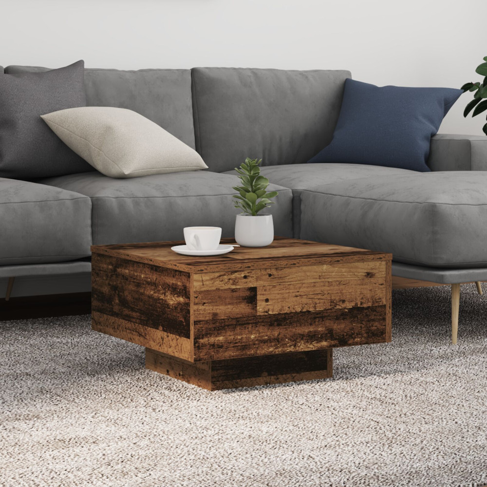 Produktbild för Kaffeebord Gammalt trä 55 x 55 x 31 cm Konstruerat trä