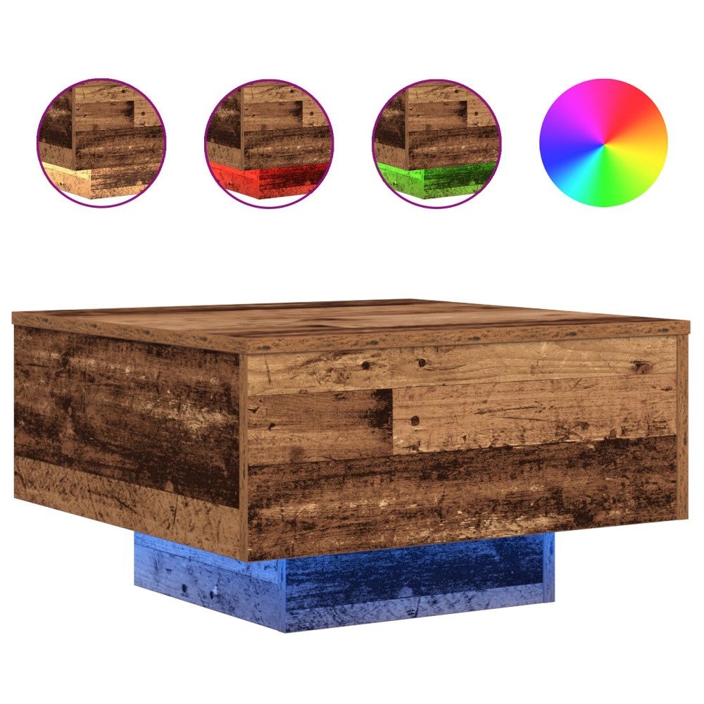 Produktbild för Kaffeebord Gammalt trä 55 x 55 x 31 cm Konstruerat trä