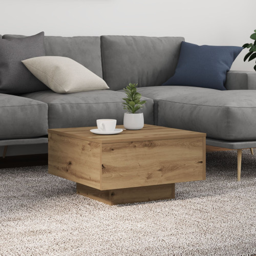 vidaXL Kaffeebord Artisan Ek 55 x 55 x 31 cm Konstruerat trä