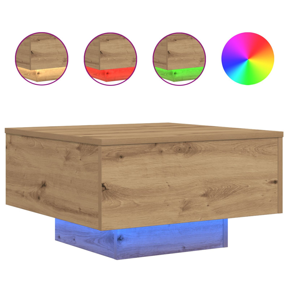 Produktbild för Kaffeebord Artisan Ek 55 x 55 x 31 cm Konstruerat trä