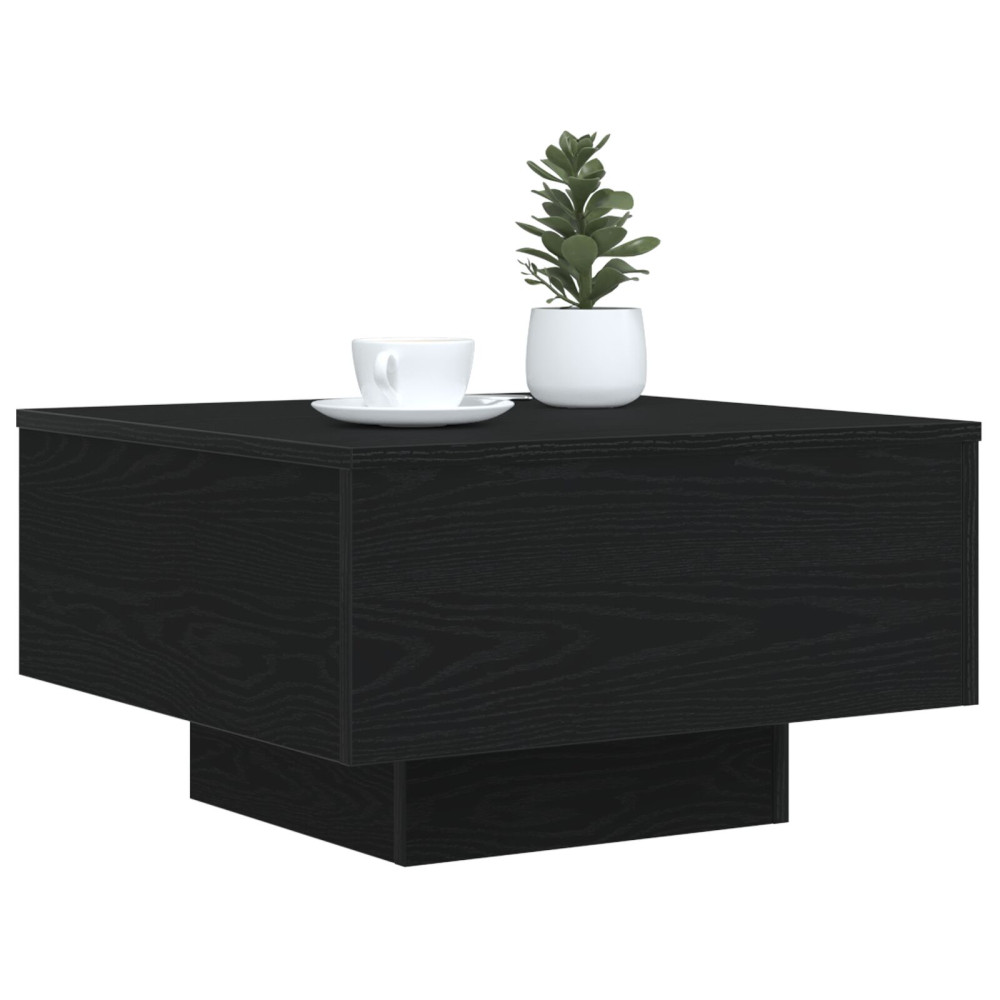 Produktbild för Kaffeebord Svart Ek 55 x 55 x 31 cm Konstruerat trä