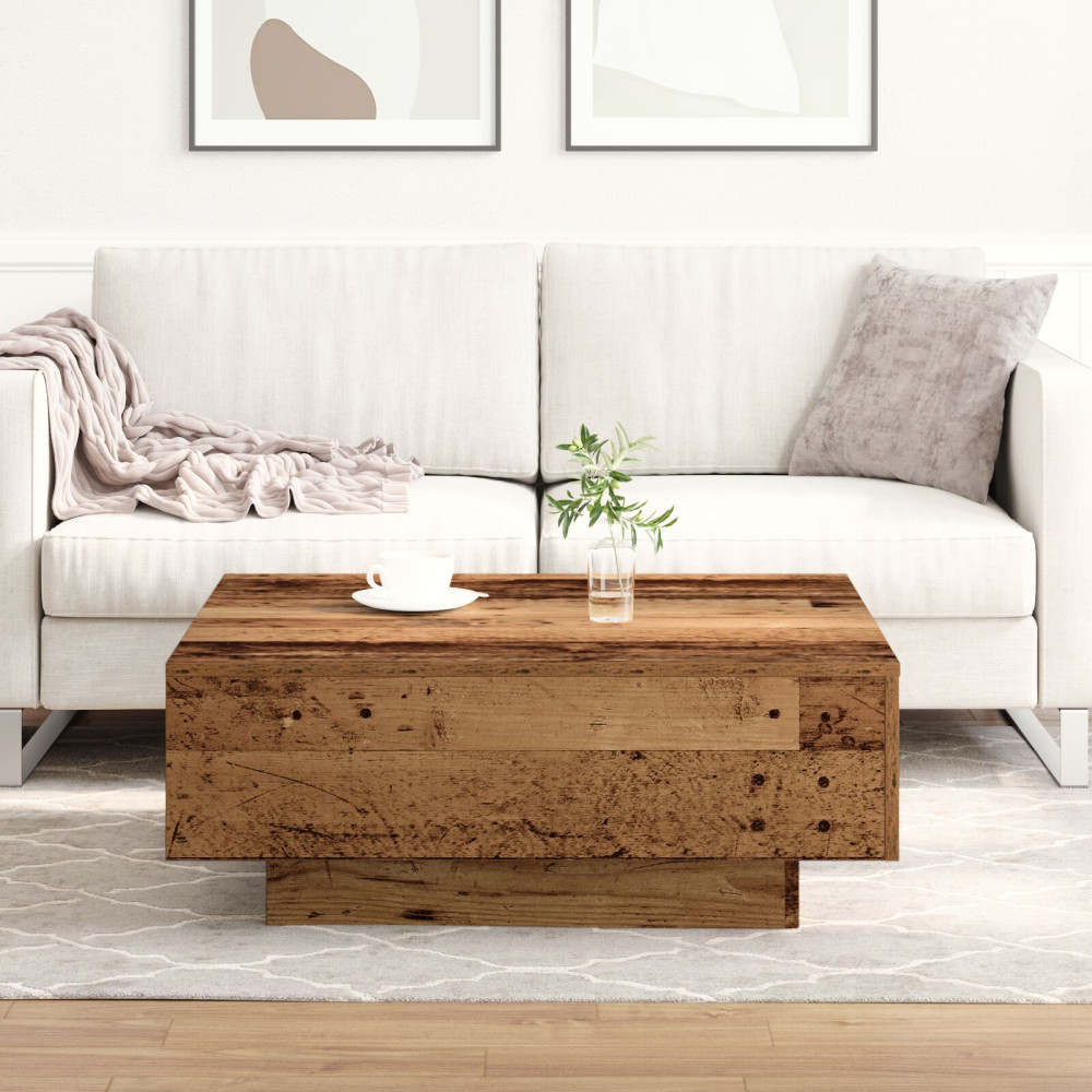 Produktbild för Kaffeebord Gammalt trä 80 x 80 x 31 cm