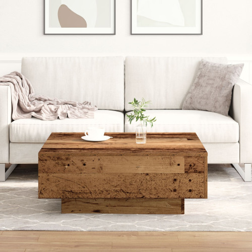 vidaXL Kaffeebord Gammalt trä 80 x 80 x 31 cm