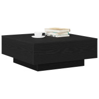 Produktbild för Kaffeebord Svart Ek 80 x 80 x 31 cm