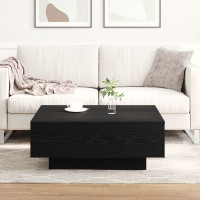 Produktbild för Kaffeebord Svart Ek 80 x 80 x 31 cm
