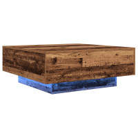 Produktbild för Kaffeebord Gammalt trä och blått 80 x 80 x 31 cm
