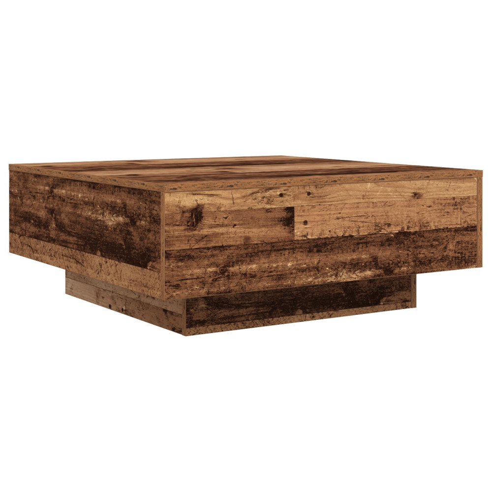 Produktbild för Kaffeebord Gammalt trä och blått 80 x 80 x 31 cm