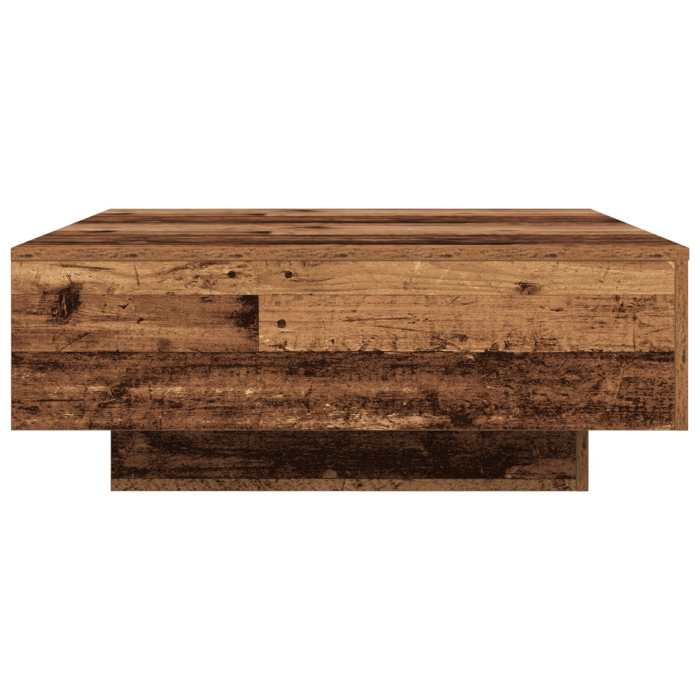 Produktbild för Kaffeebord Gammalt trä och blått 80 x 80 x 31 cm