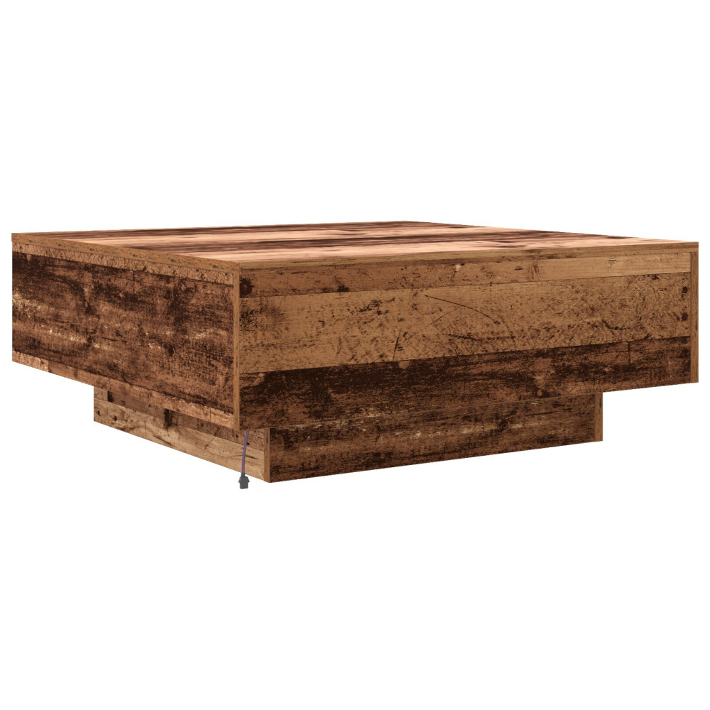Produktbild för Kaffeebord Gammalt trä och blått 80 x 80 x 31 cm