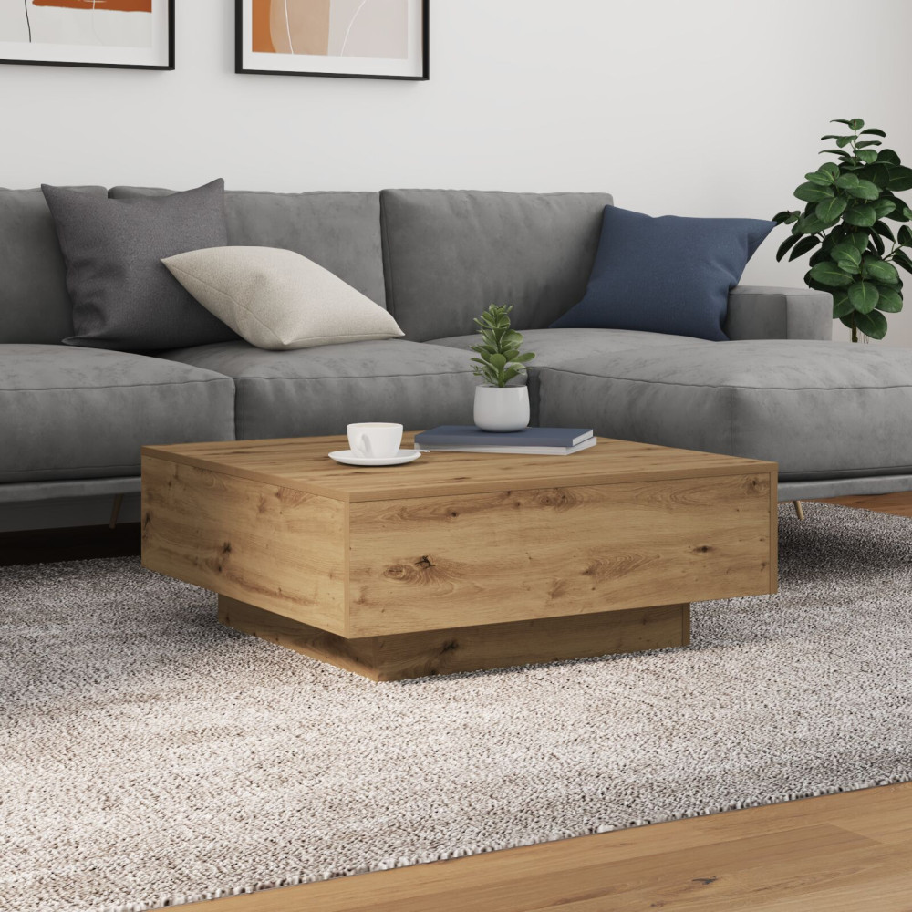 Produktbild för Kaffeebord Artisan Ek 80 x 80 x 31 cm Konstruerat trä