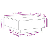Produktbild för Kaffeebord Svart Ek 80 x 80 x 31 cm Konstruerat trä