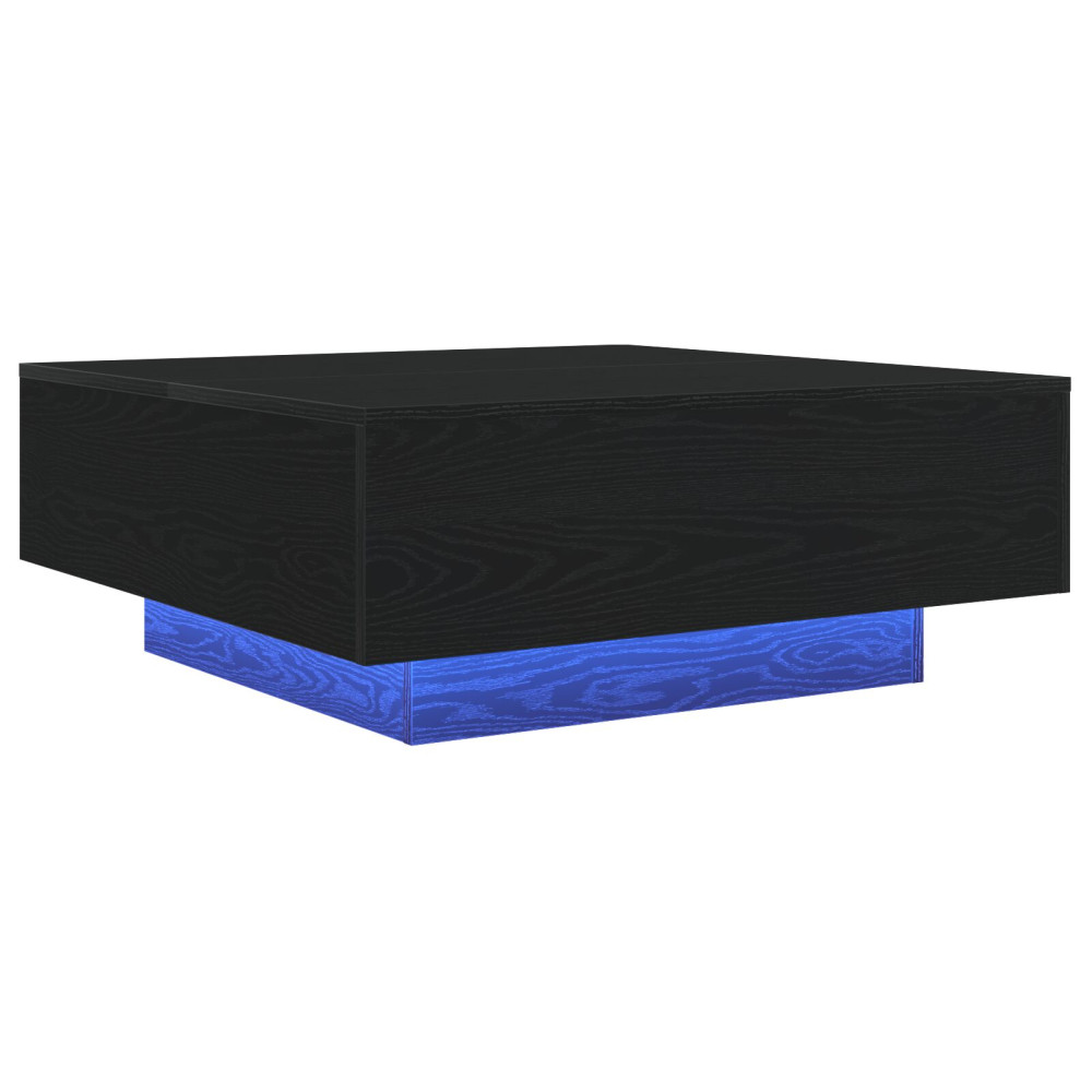 Produktbild för Kaffeebord Svart Ek 80 x 80 x 31 cm Konstruerat trä
